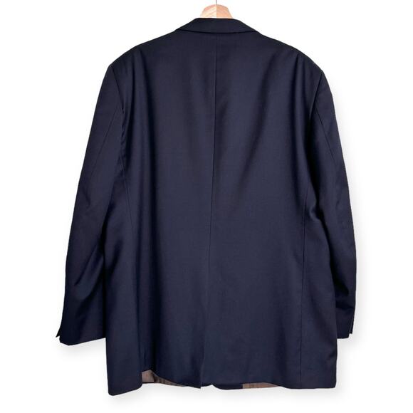 Joseph & Feiss Gold 100% Wool Navy Blue Two Button Blazer Men's Size 48L - Picture 2 of 12